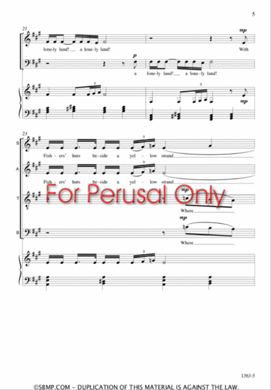 A Lonely Land - SATB Octavo 4-Part scores gallery preview page 4