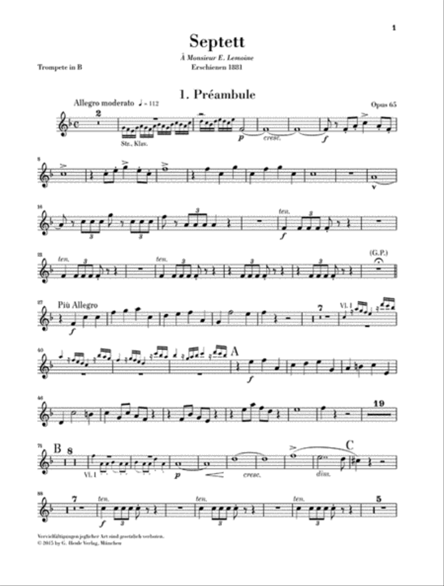 Septet in E-flat Major, Op. 65 Cello scores gallery preview page 3