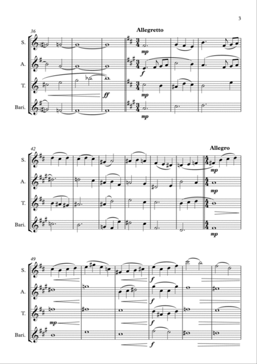 Oddball - Saxophone Quartet Saxophone Quartet scores gallery preview page 3