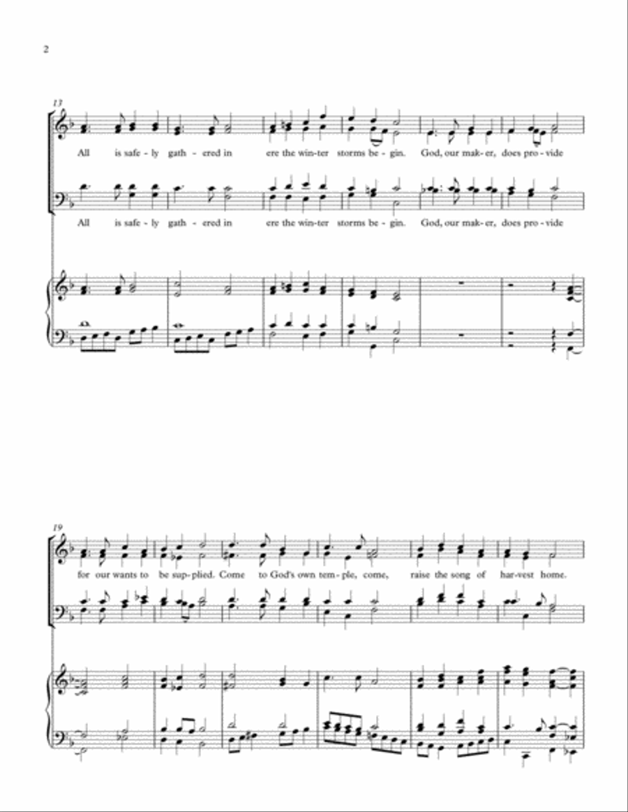 Come Ye Thankful People, Come 4-Part scores gallery preview page 2