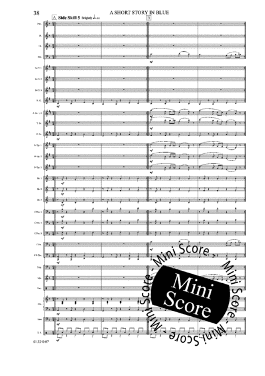 A Short Story in Blue Concert Band scores gallery preview page 44