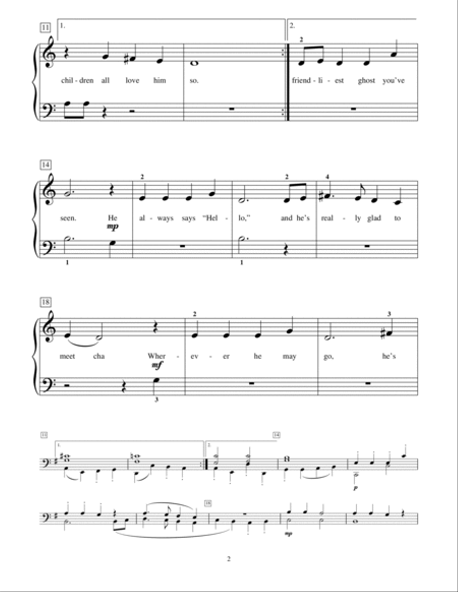 Casper The Friendly Ghost Piano Method scores gallery preview page 2