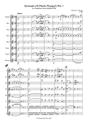Serenade a 8 ('Nacht Musique') Mvt 1 - Saxophone Octet (SAAAATTB)