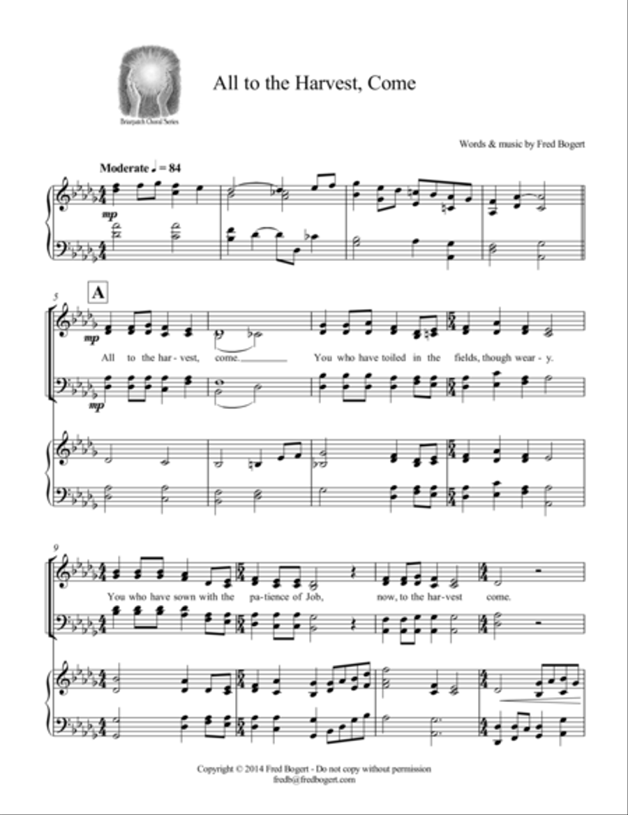 All to the Harvest, Come All to the Harvest, Come 4-Part scores gallery preview page 1
