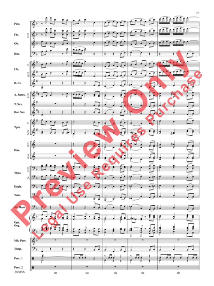 Fantasia on the Alleluia Hymn Concert Band scores gallery preview page 17