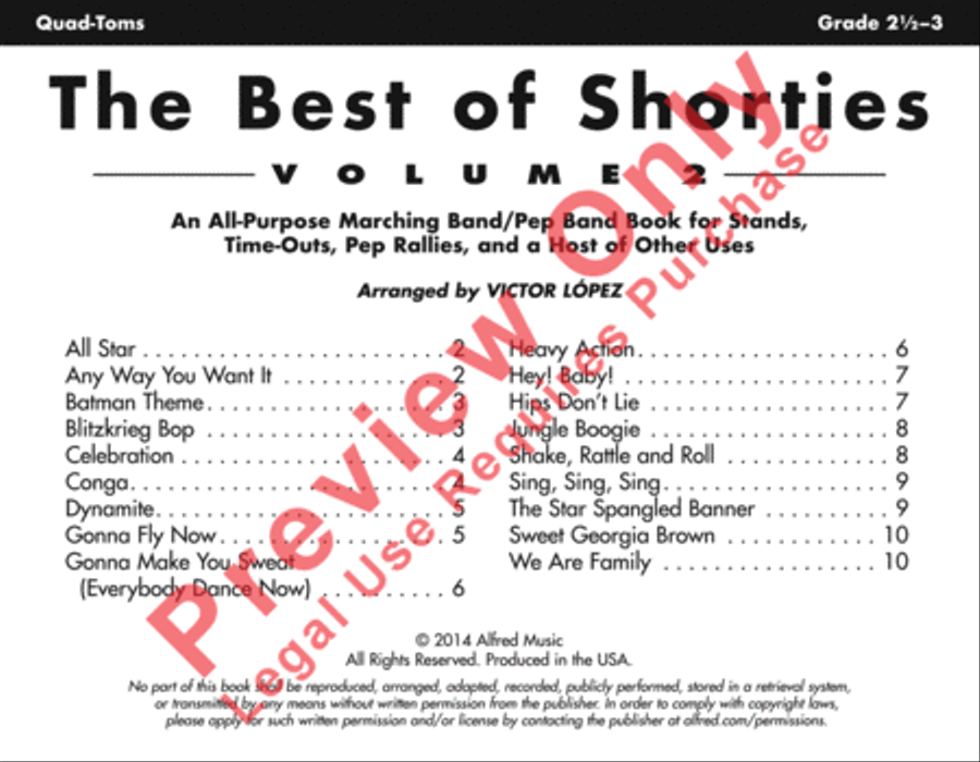 The Best of Shorties, Volume 2 Marching Band scores gallery preview page 2