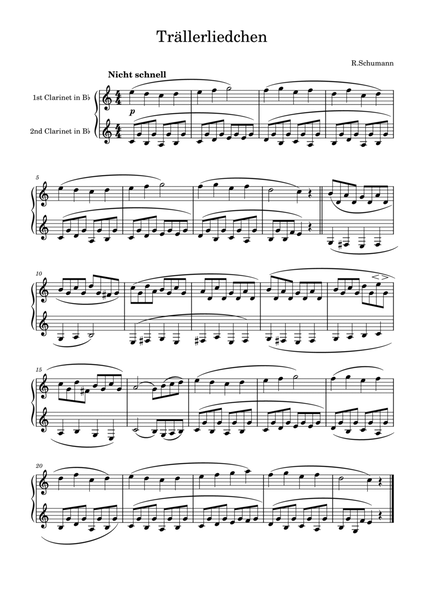 R.Schumann: Trällerliedchen for two clarinets