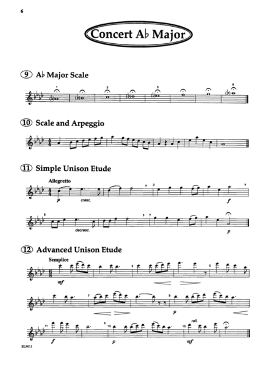 Directional Warm-Ups for Band (concert band method book - Part Book Set A: Flute, Oboe, Bassoon Concert Band scores gallery preview page 6