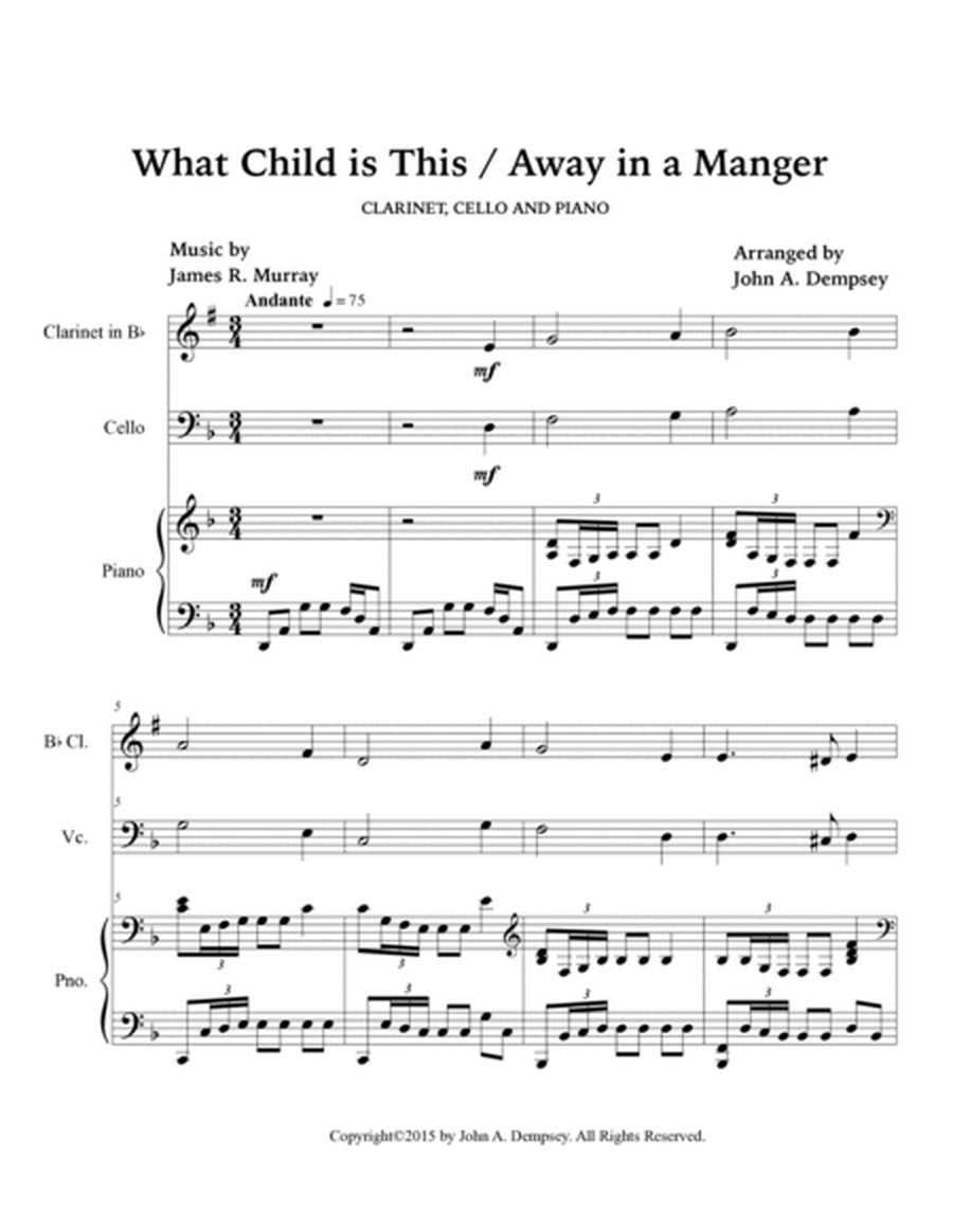 Christmas Medley (What Child is This / Away in a Manger): Trio for Clarinet, Cello and Piano image number null