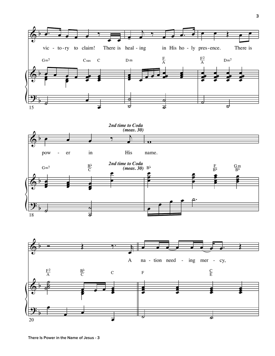 There Is Power In The Name Of Jesus Voice scores gallery preview page 3