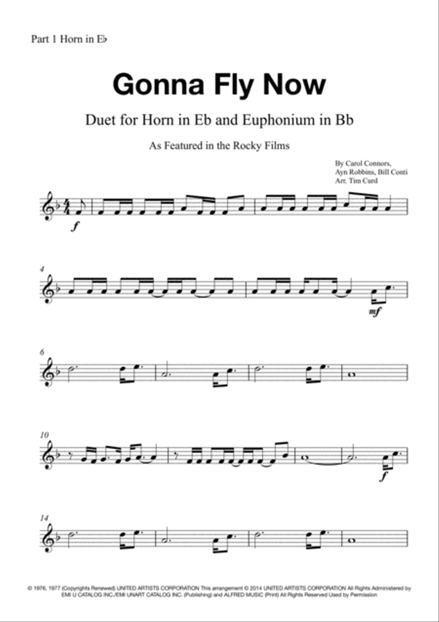 Gonna Fly Now Brass Duet scores gallery preview page 3
