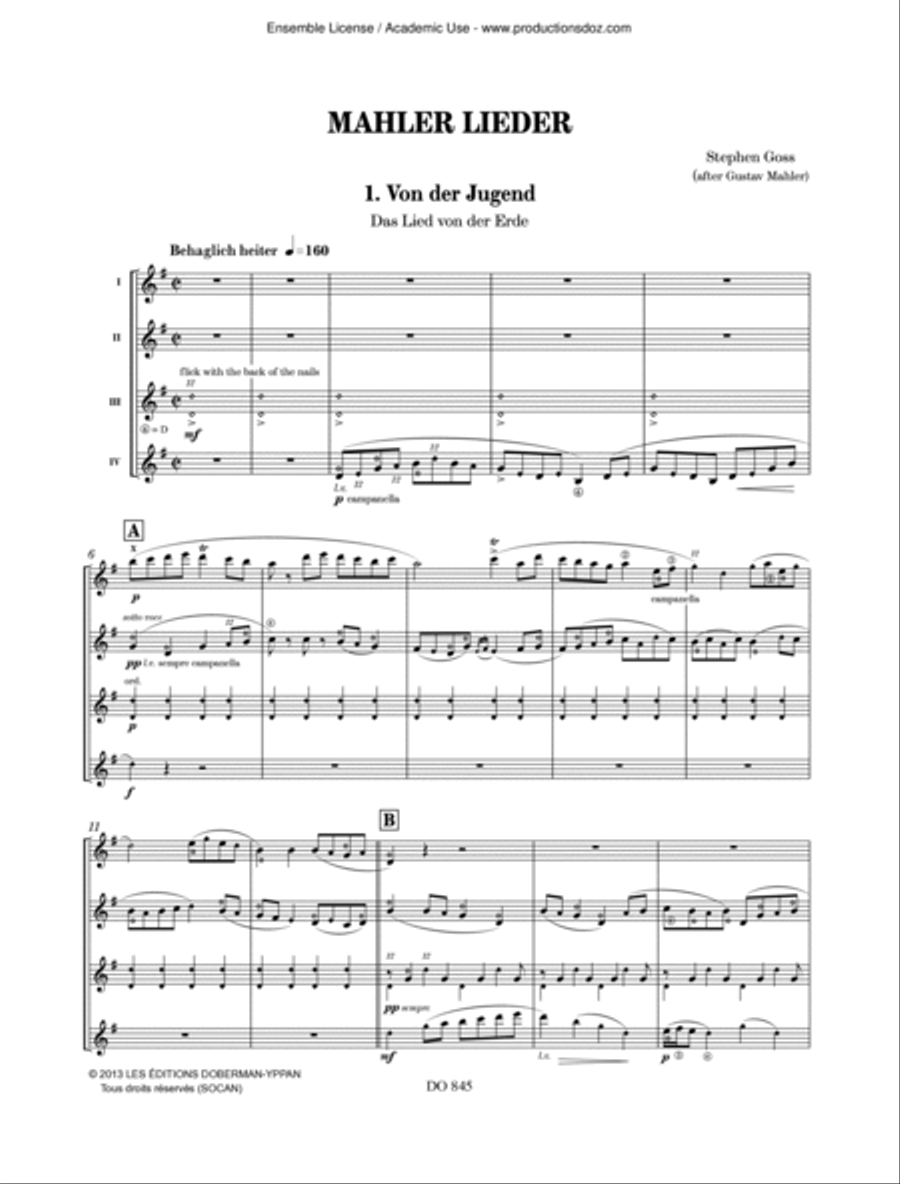 Mahler Lieder Guitar Ensemble scores gallery preview page 3