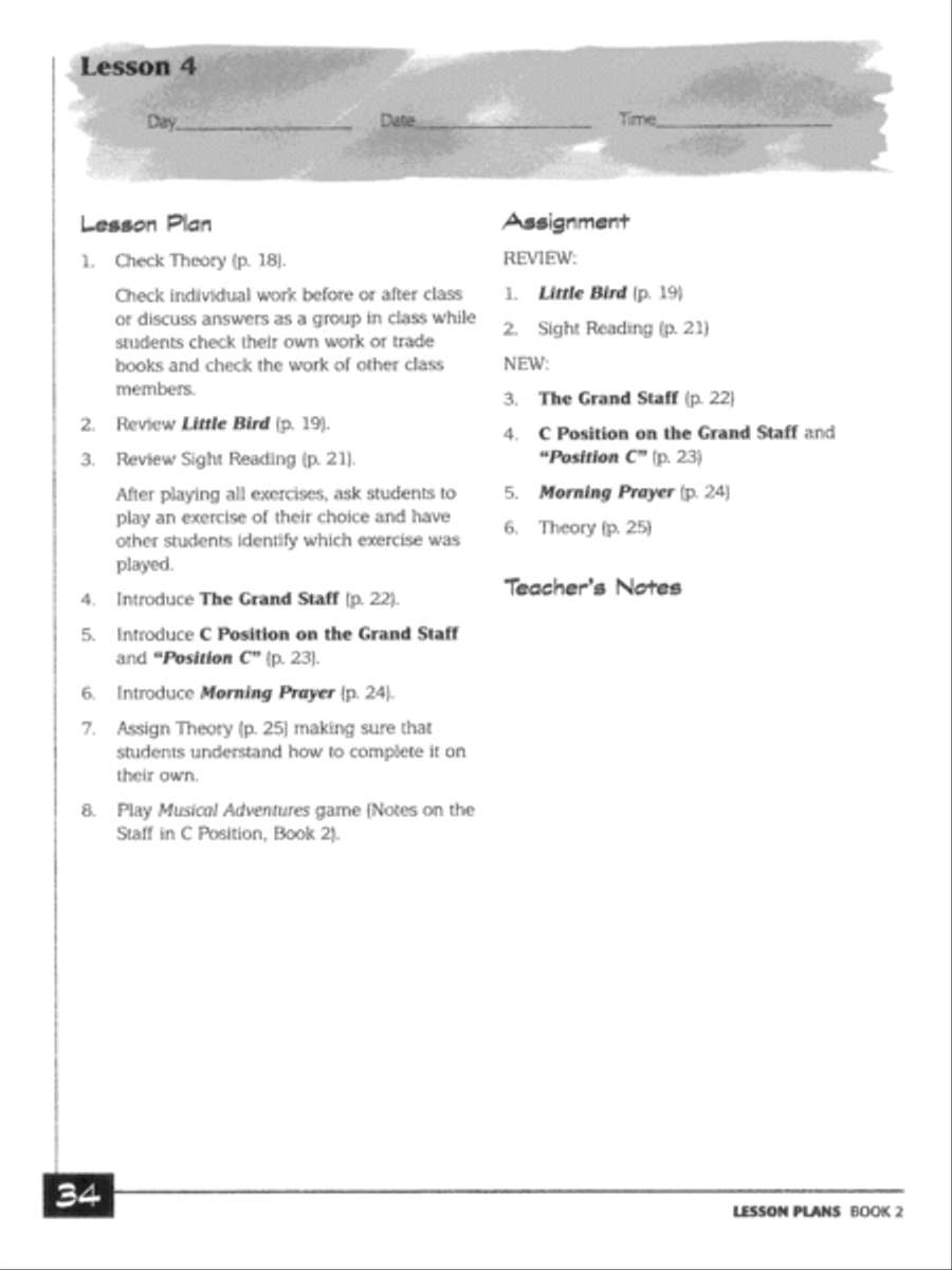 Alfred's Basic Group Piano Course Teacher's Handbook, Book 1 & 2 Piano Method scores gallery preview page 4