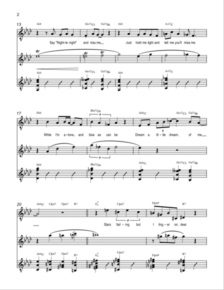 Dream a Little Dream of Me Piano, Vocal, Guitar scores gallery preview page 2