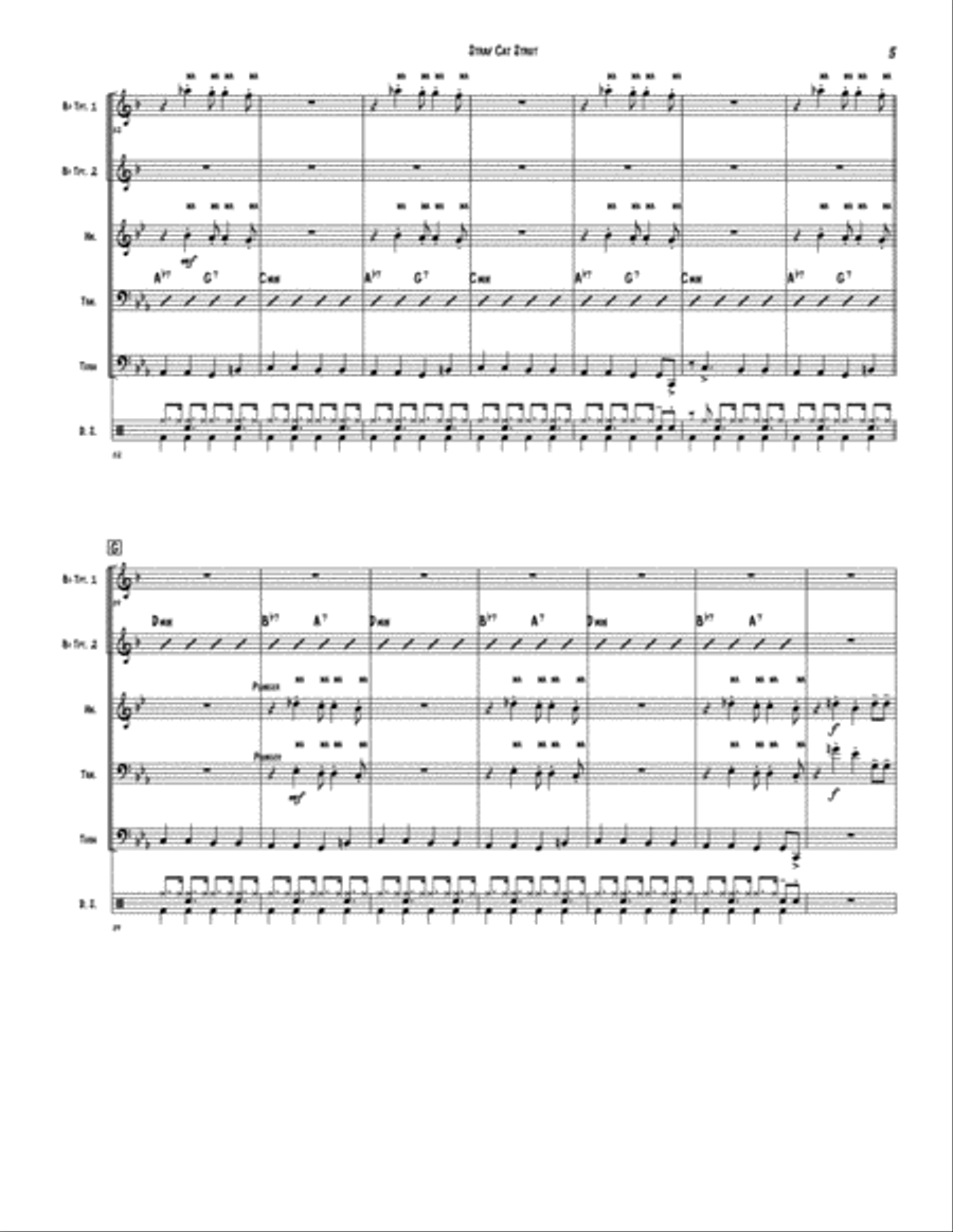 Stray Cat Strut Brass Ensemble scores gallery preview page 5