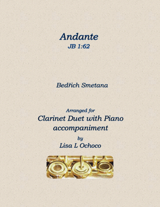 Book cover for Andante JB 1:62 for Clarinet Duet and Piano