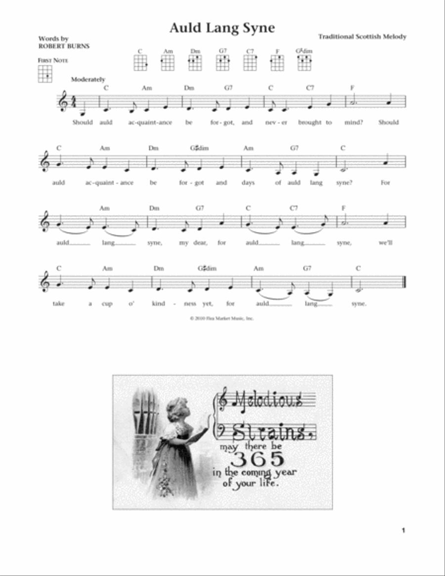 Auld Lang Syne (from The Daily Ukulele) (arr. Liz and Jim Beloff) Ukulele scores gallery preview page 1