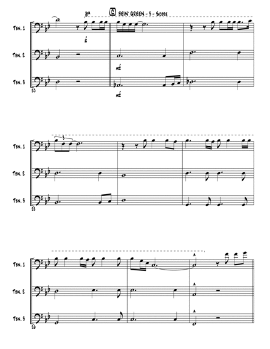 Bein' Green Trombone Trio scores gallery preview page 4