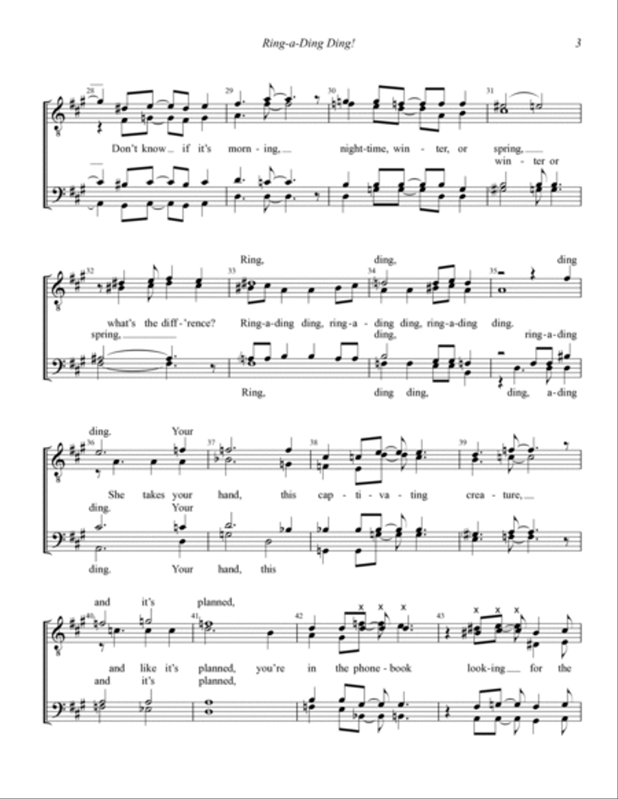Ring-a-Ding Ding (arr. Anthony Bartholomew) TTBB scores gallery preview page 3