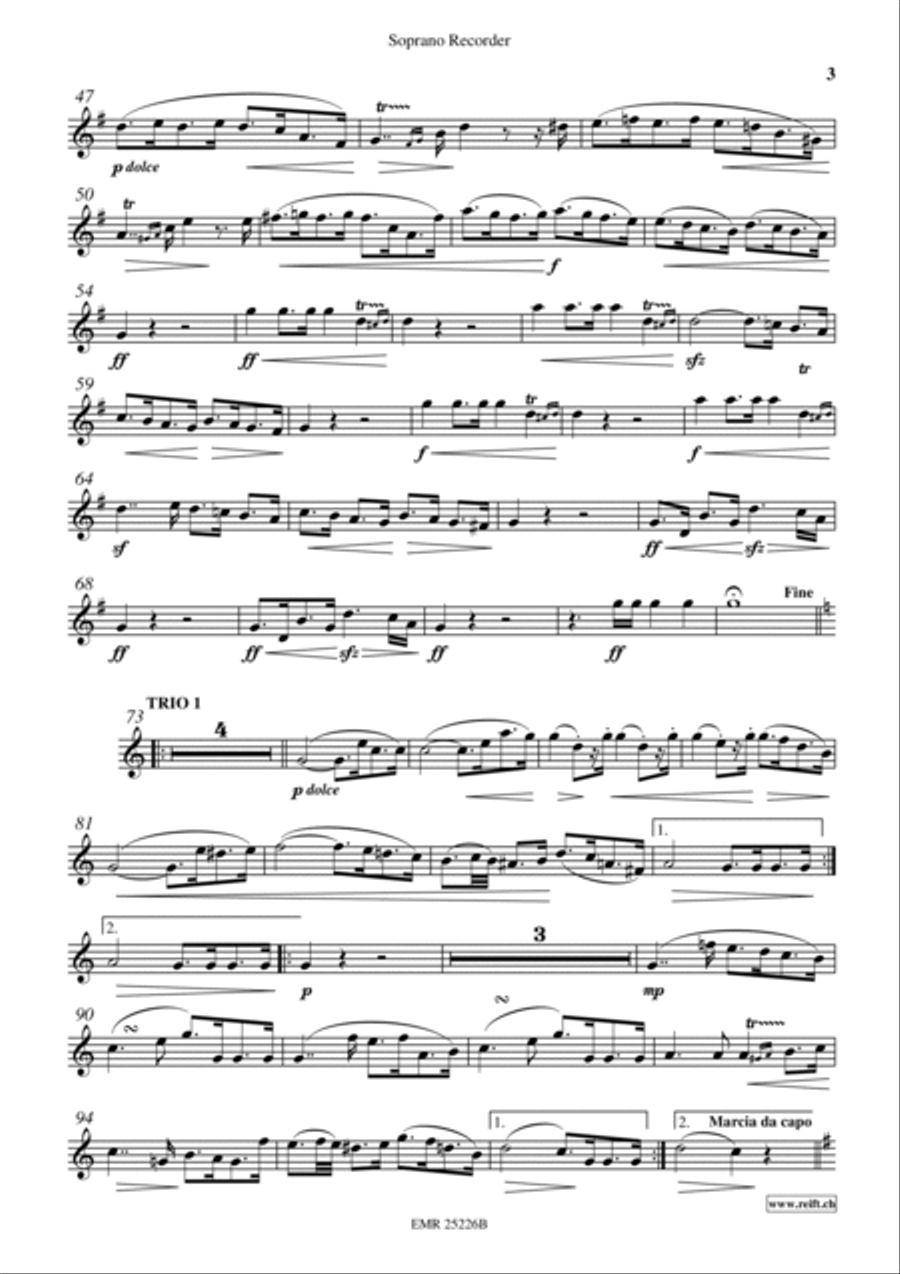2 Marches Soprano Recorder scores gallery preview page 4