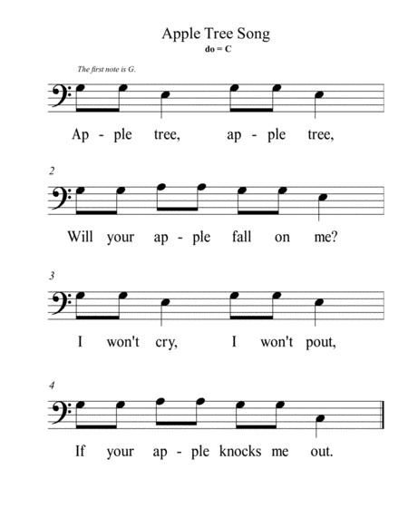 The Apple Tree Song Bass Clef Kit