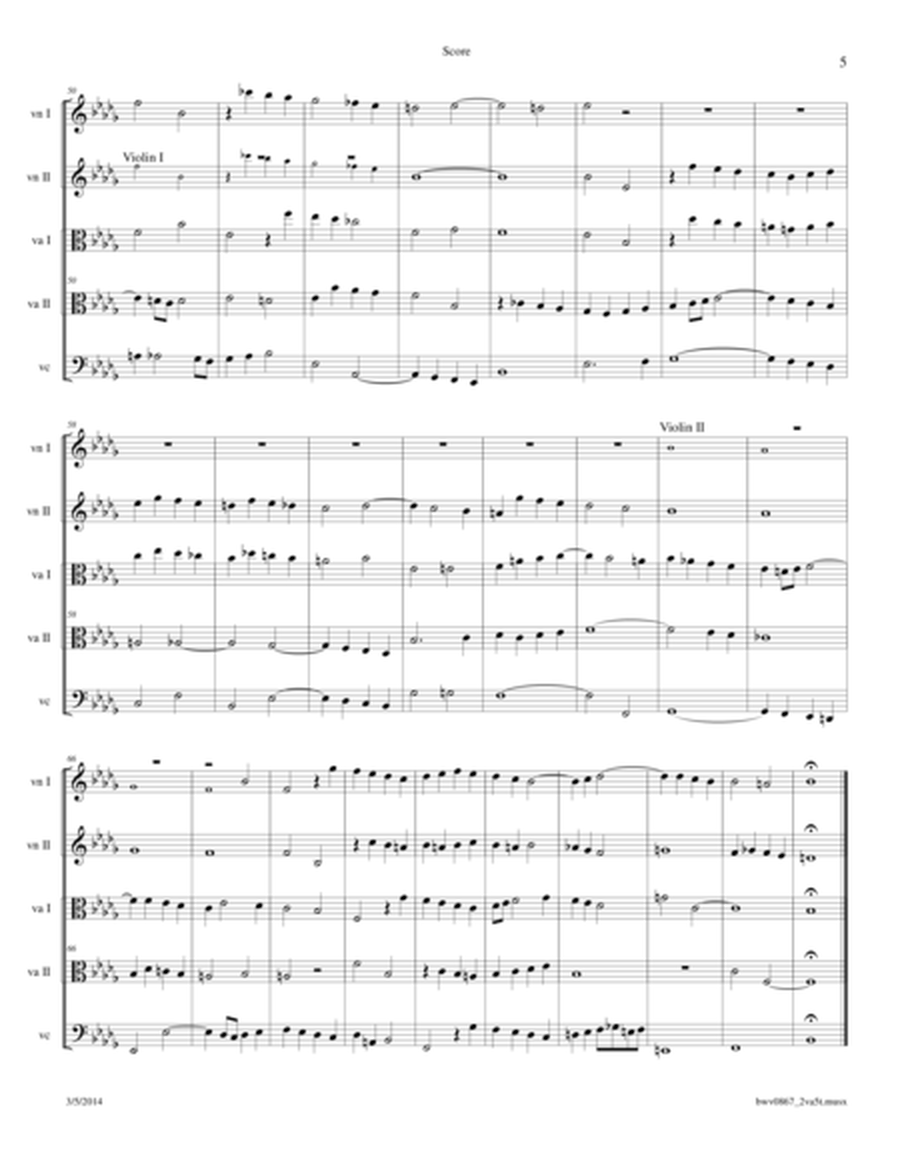 Bach: Prelude and Fugue BWV 867 transcribed for 2 Violas String Quintet image number null