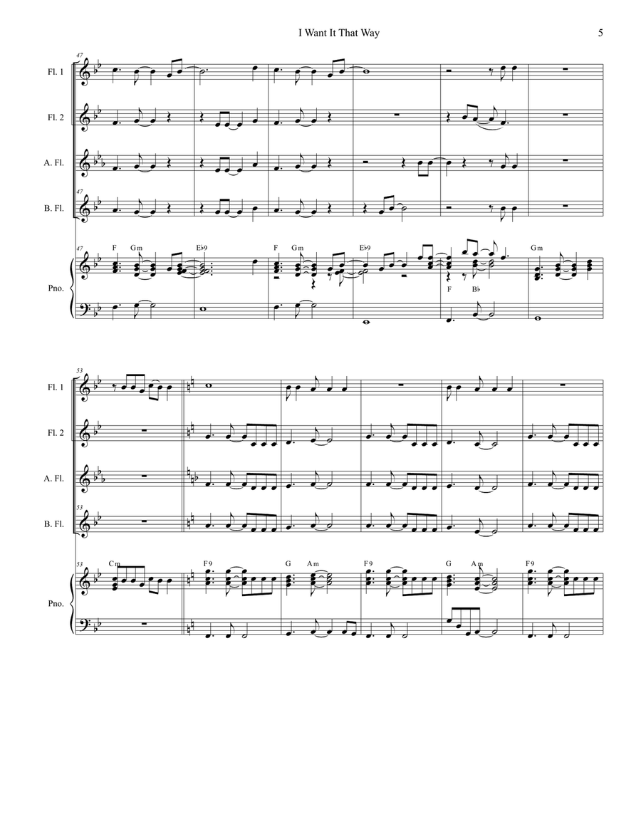 I Want It That Way Woodwind Ensemble scores gallery preview page 5