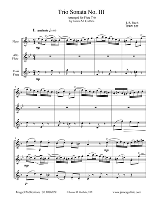 BACH: Trio Sonata No. 3 BWV 527 for Flute Trio