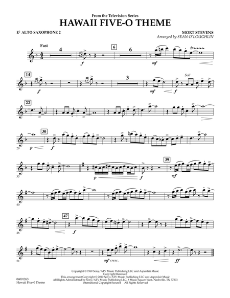 Hawaii Five-O Theme - Eb Alto Saxophone 2