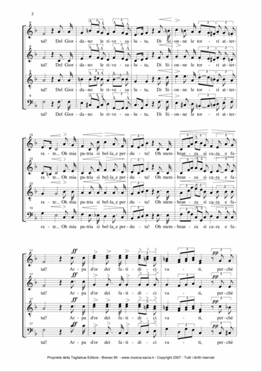 VA' PENSIERO - G.Verdi - From Nabucco - Arr. for SATB Choir 4-Part scores gallery preview page 3