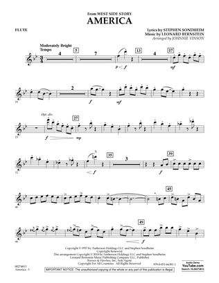 America (from West Side Story) (arr. Vinson) - Flute