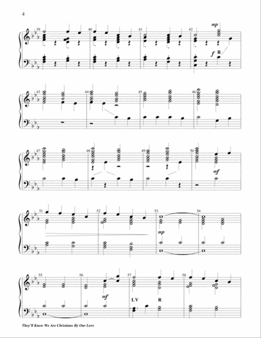 They'll Know We Are Christians by Our Love 3-Octaves scores gallery preview page 4