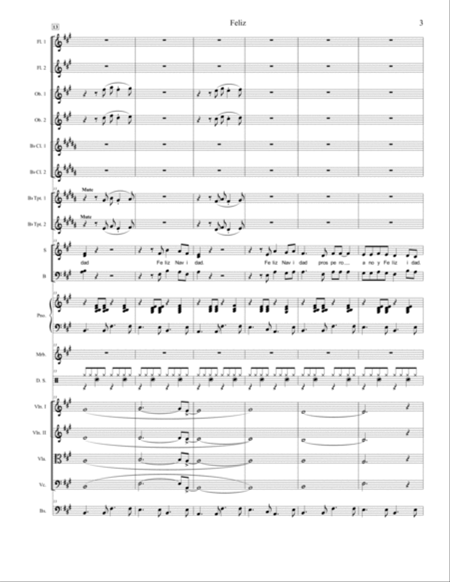 Feliz Navidad Feliz Navidad Full Orchestra scores gallery preview page 3
