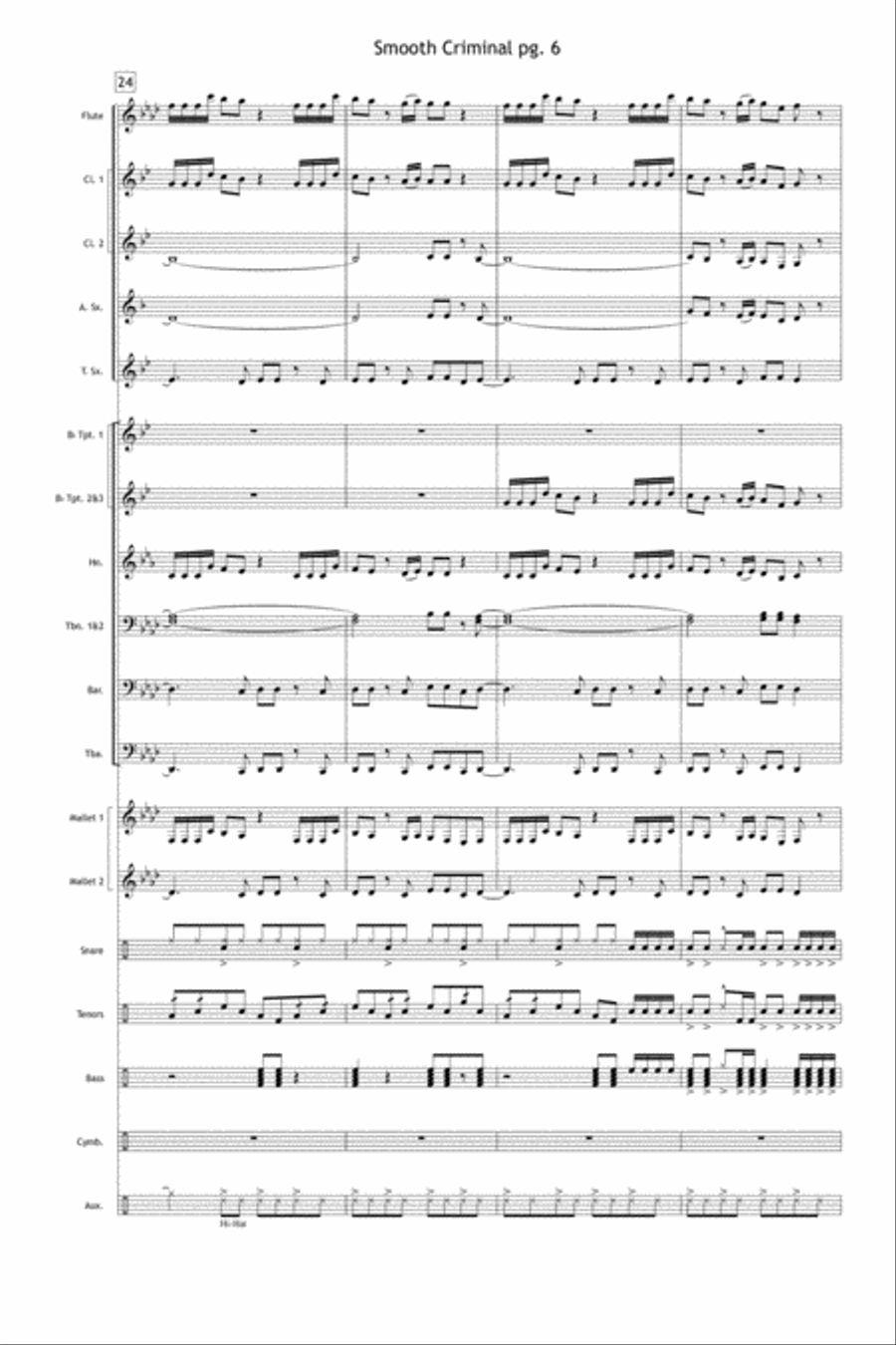 Smooth Criminal Marching Band scores gallery preview page 7