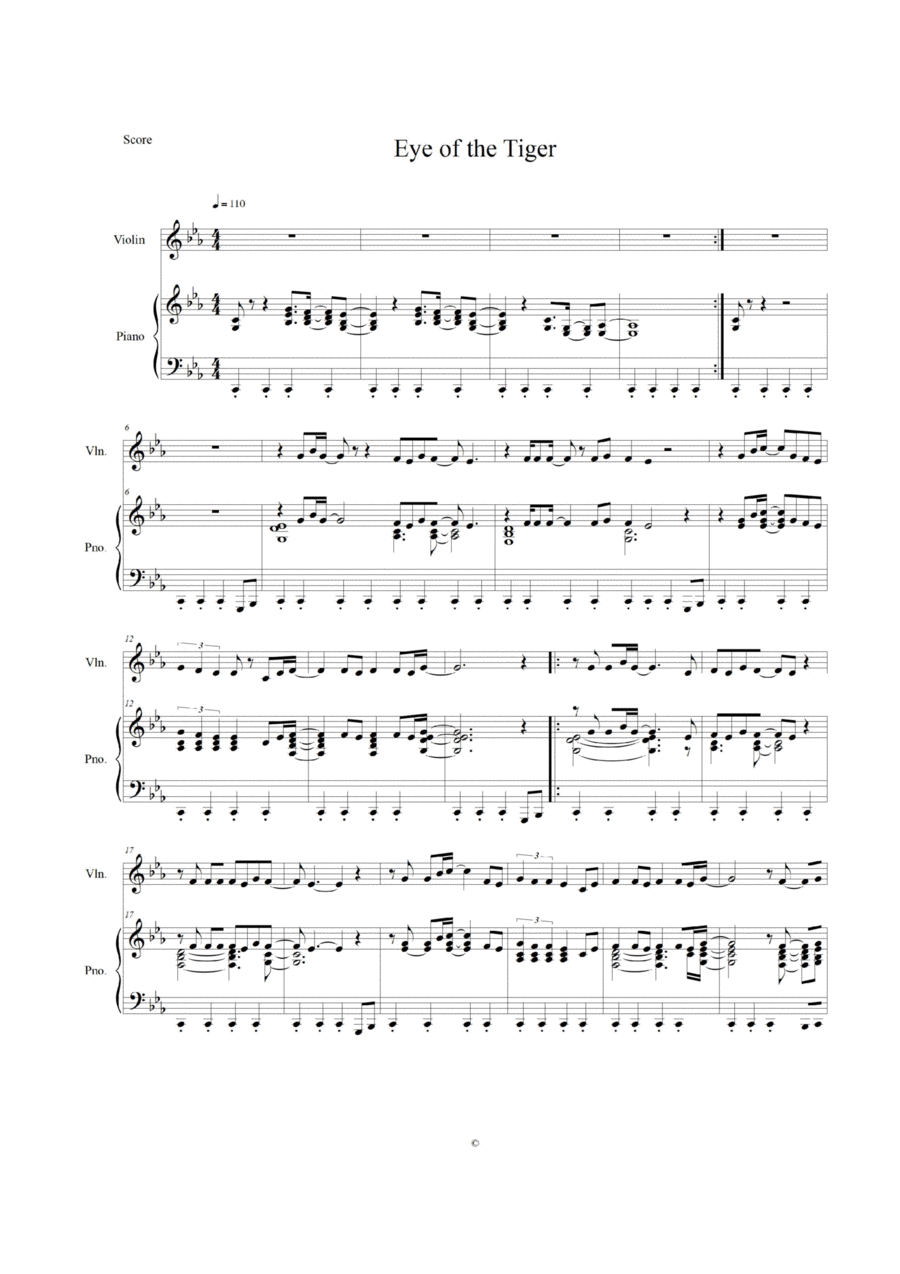 Eye Of The Tiger Small Ensemble scores gallery preview page 1