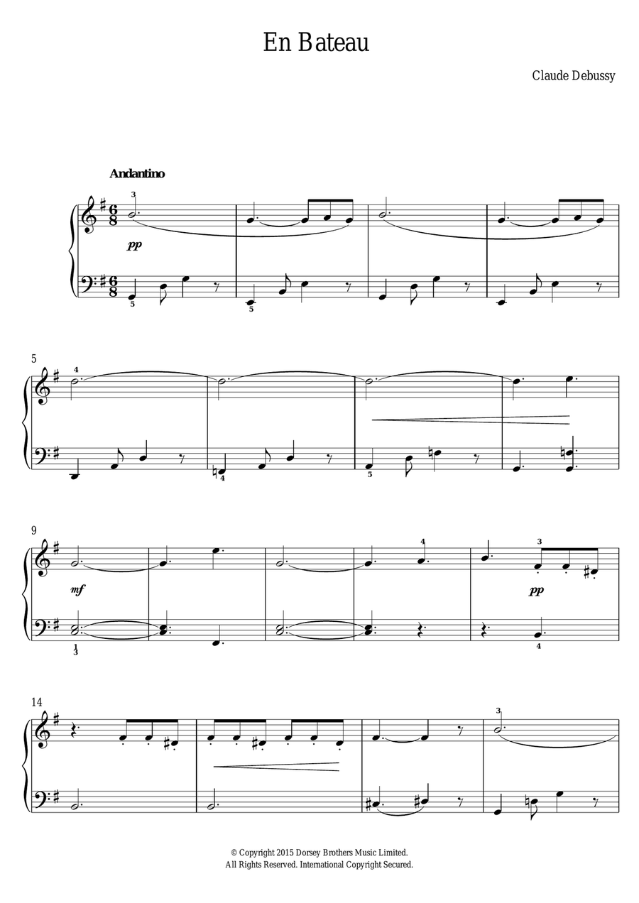 En Bateau En Bateau Piano, Vocal, Guitar scores gallery preview page 1