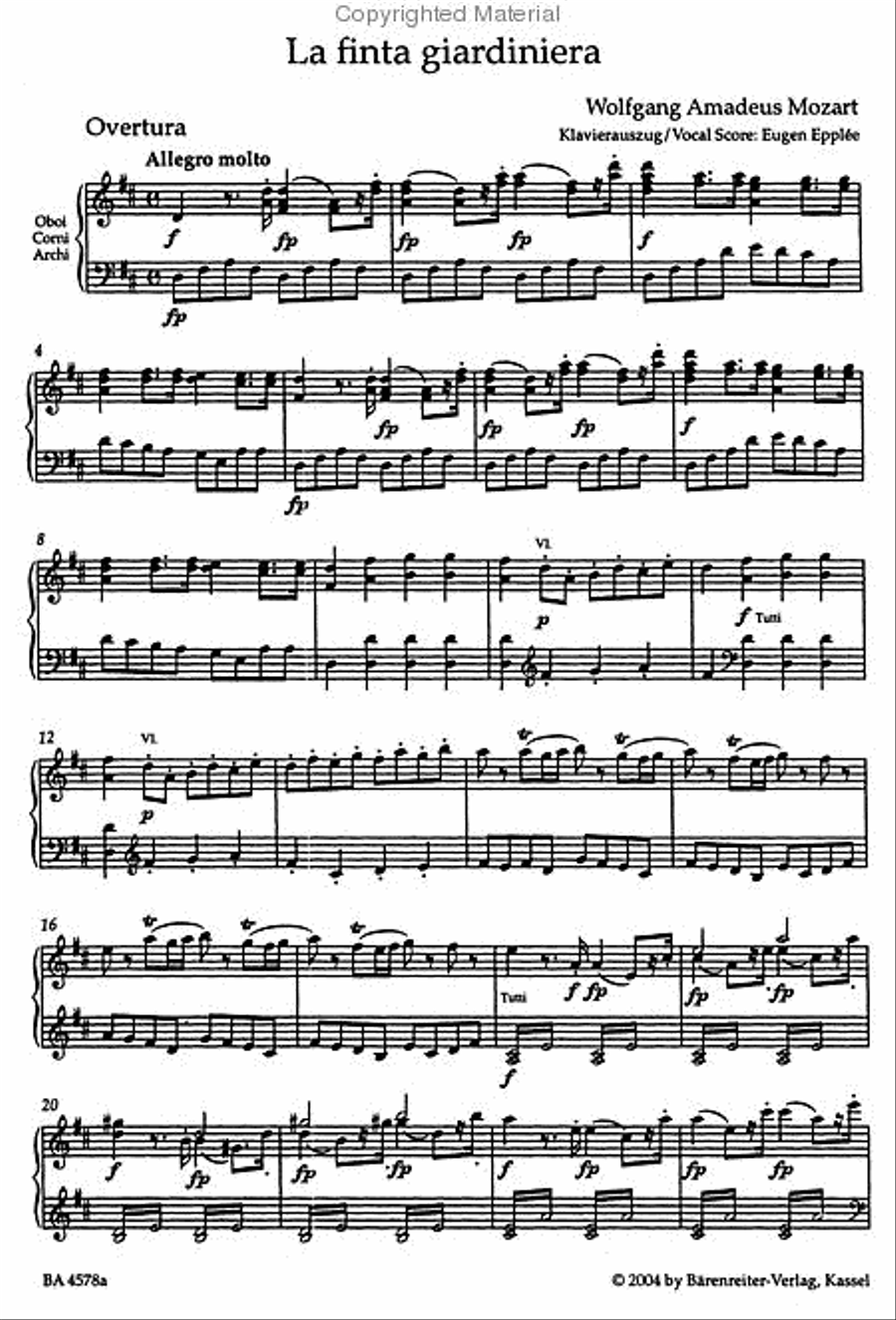 La finta giardiniera - Die verstellte Gartnerin KV 196 Bassoon scores gallery preview page 3