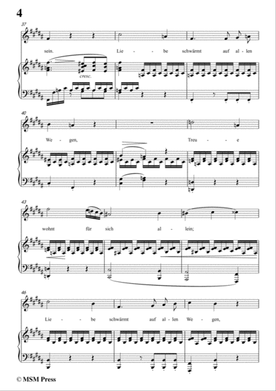 Schubert-Liebe schwärmt auf allen Wegen,in B Major Piano, Vocal scores gallery preview page 6