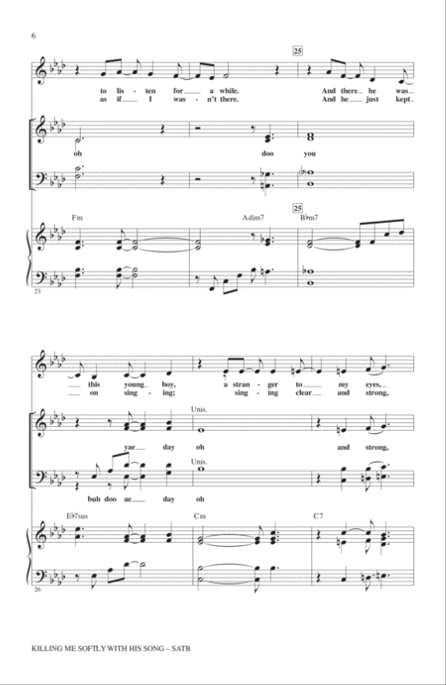 Killing Me Softly With His Song (arr. Paris Rutherford) 4-Part scores gallery preview page 4