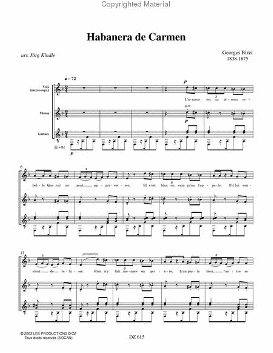 Habanera de Carmen Classical Guitar scores gallery preview page 2