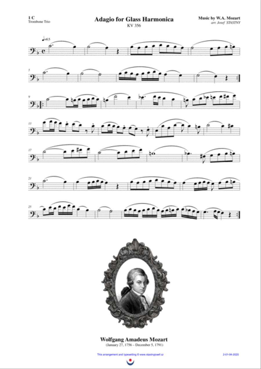 Adagio for Glass Harmonica Small Ensemble scores gallery preview page 2