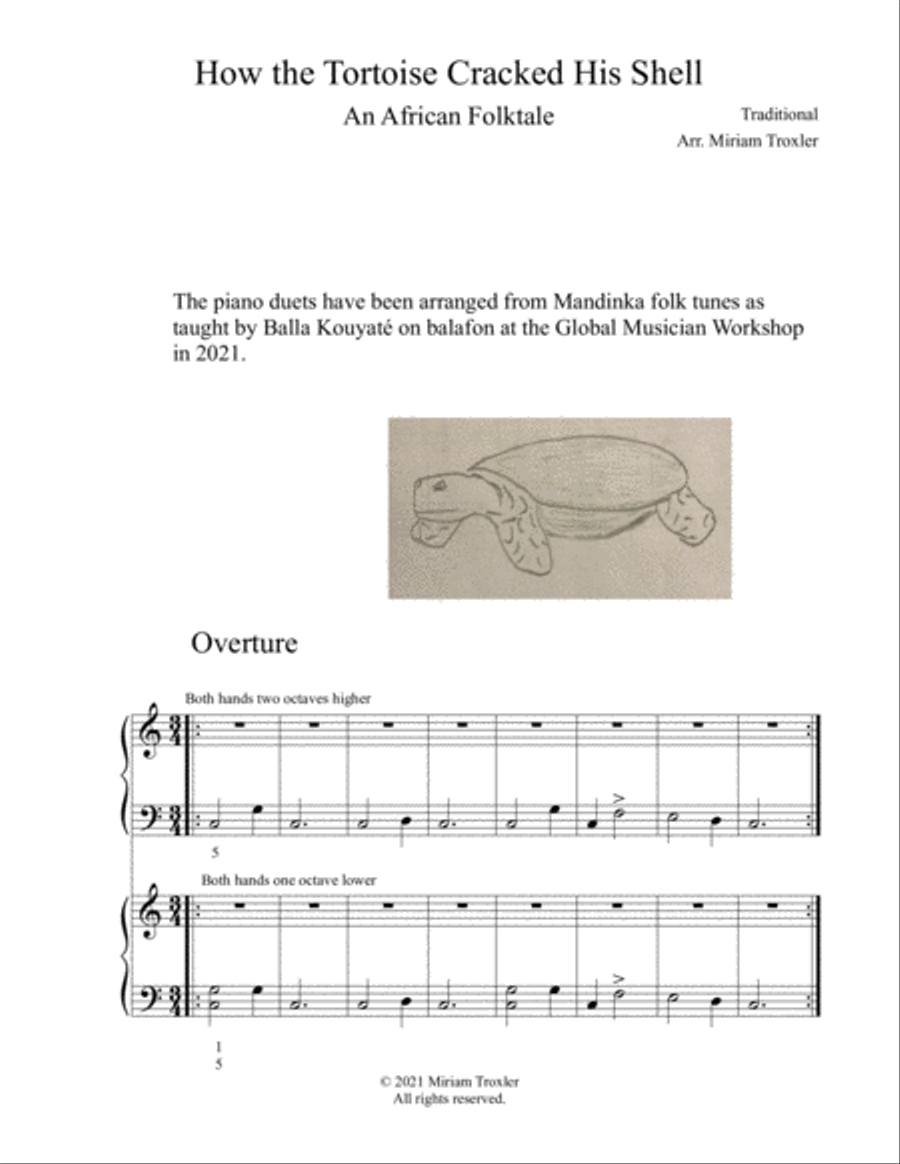 How the Tortoise Cracked His Shell Easy Piano scores gallery preview page 2