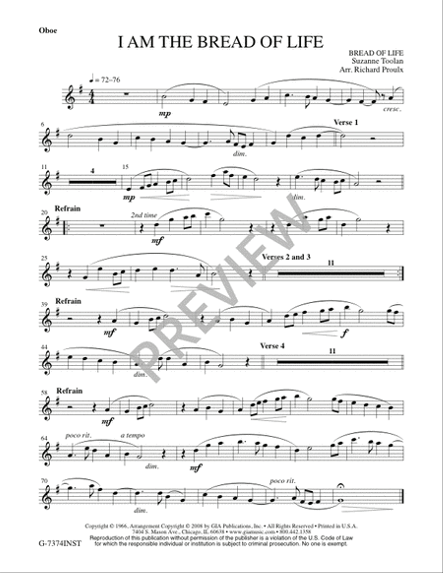 I Am the Bread of Life - Full Score and Parts 4-Part scores gallery preview page 17