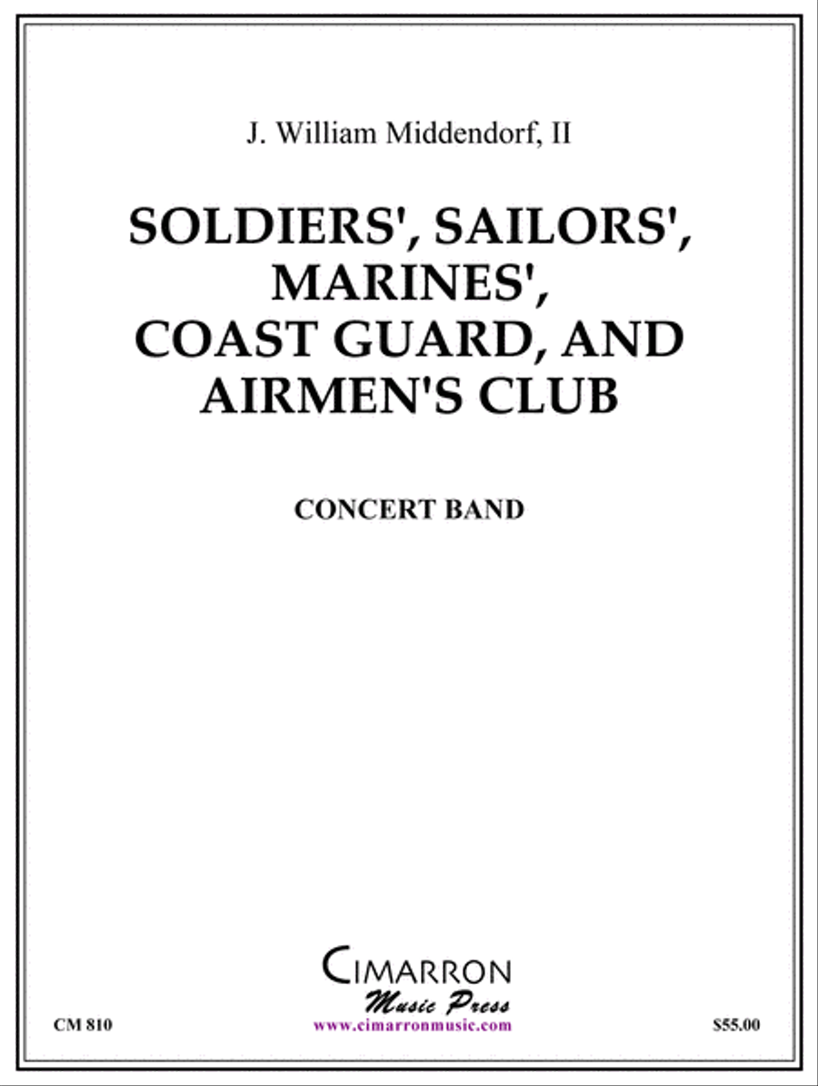Soldiers', Sailors', Marines', Coast Guard and Airmen's Club Concert Band scores gallery preview page 1