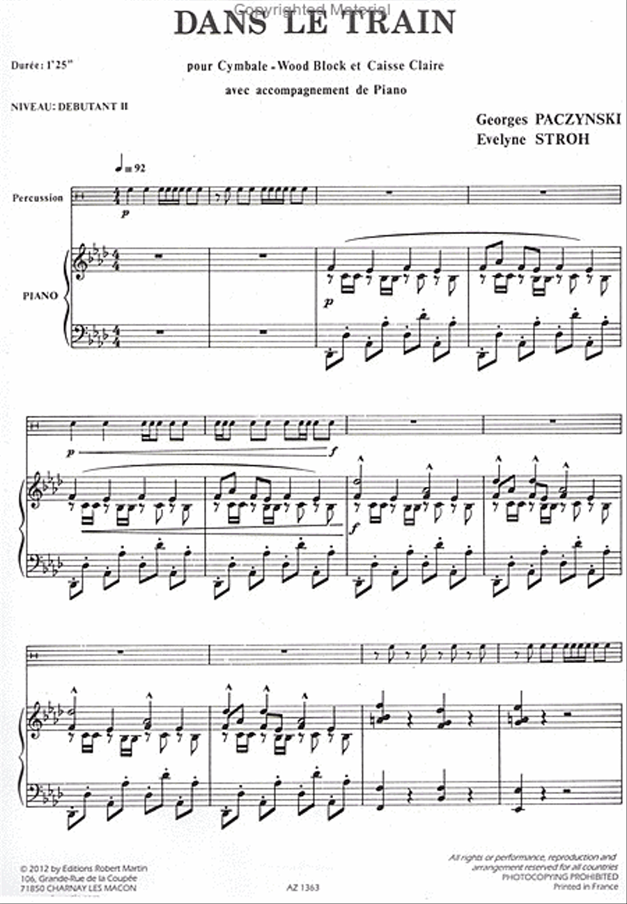 Dans le train Percussion scores gallery preview page 2