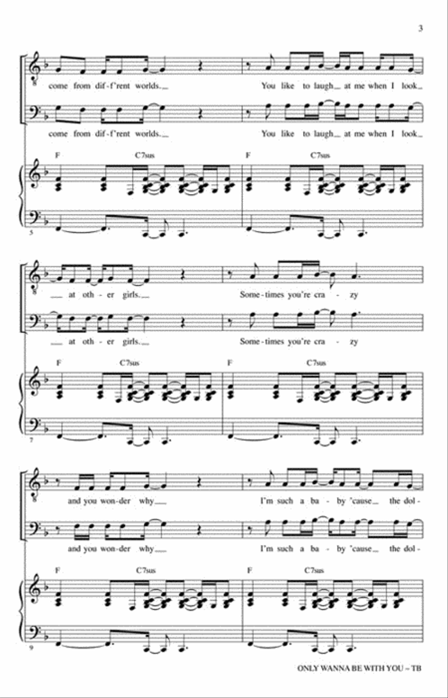 Only Wanna Be with You Show Choir scores gallery preview page 3