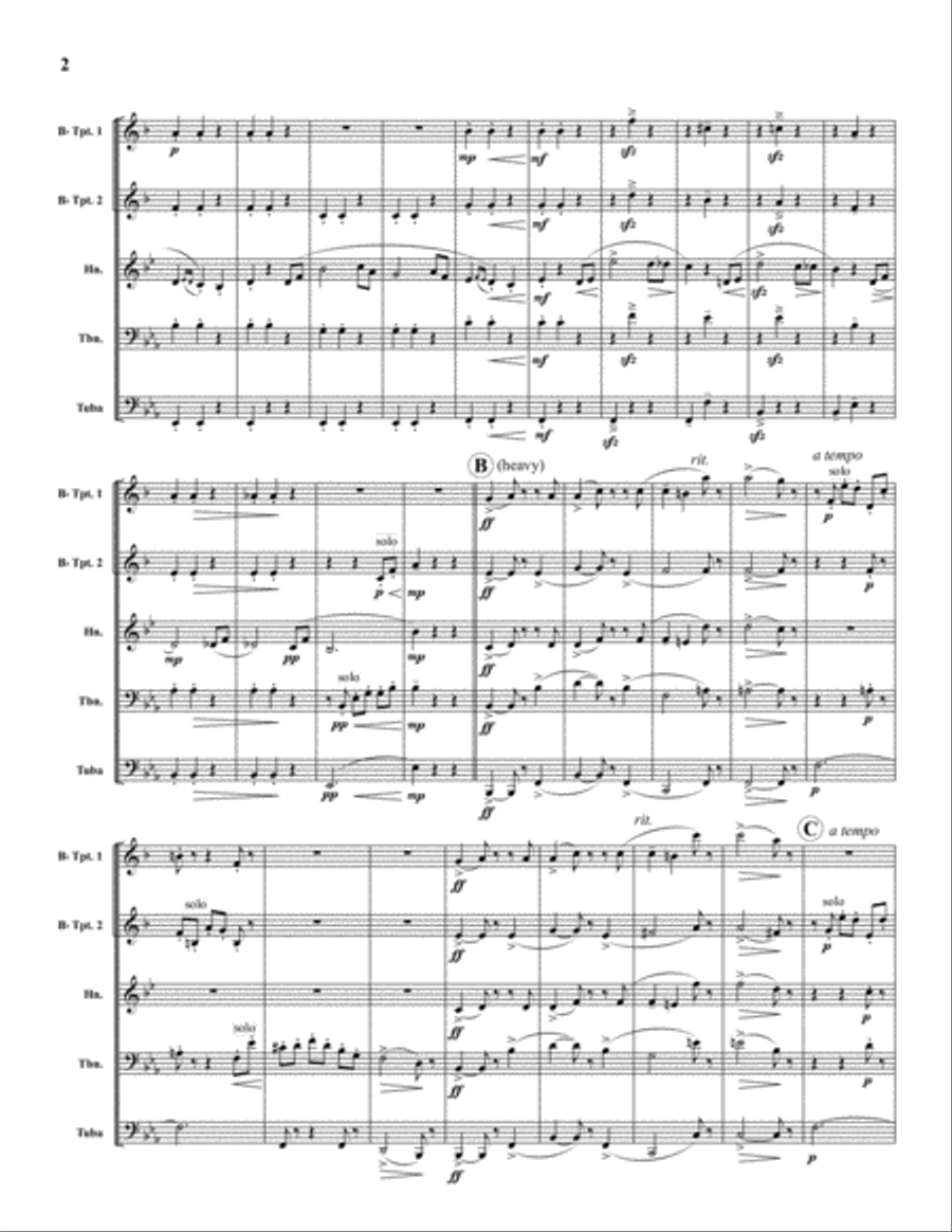 Valse Lente Brass Quintet scores gallery preview page 3