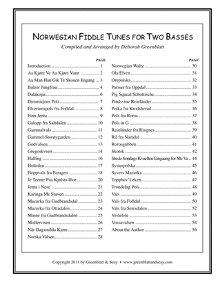 Book cover for Norwegian Fiddle Tunes for Two Basses