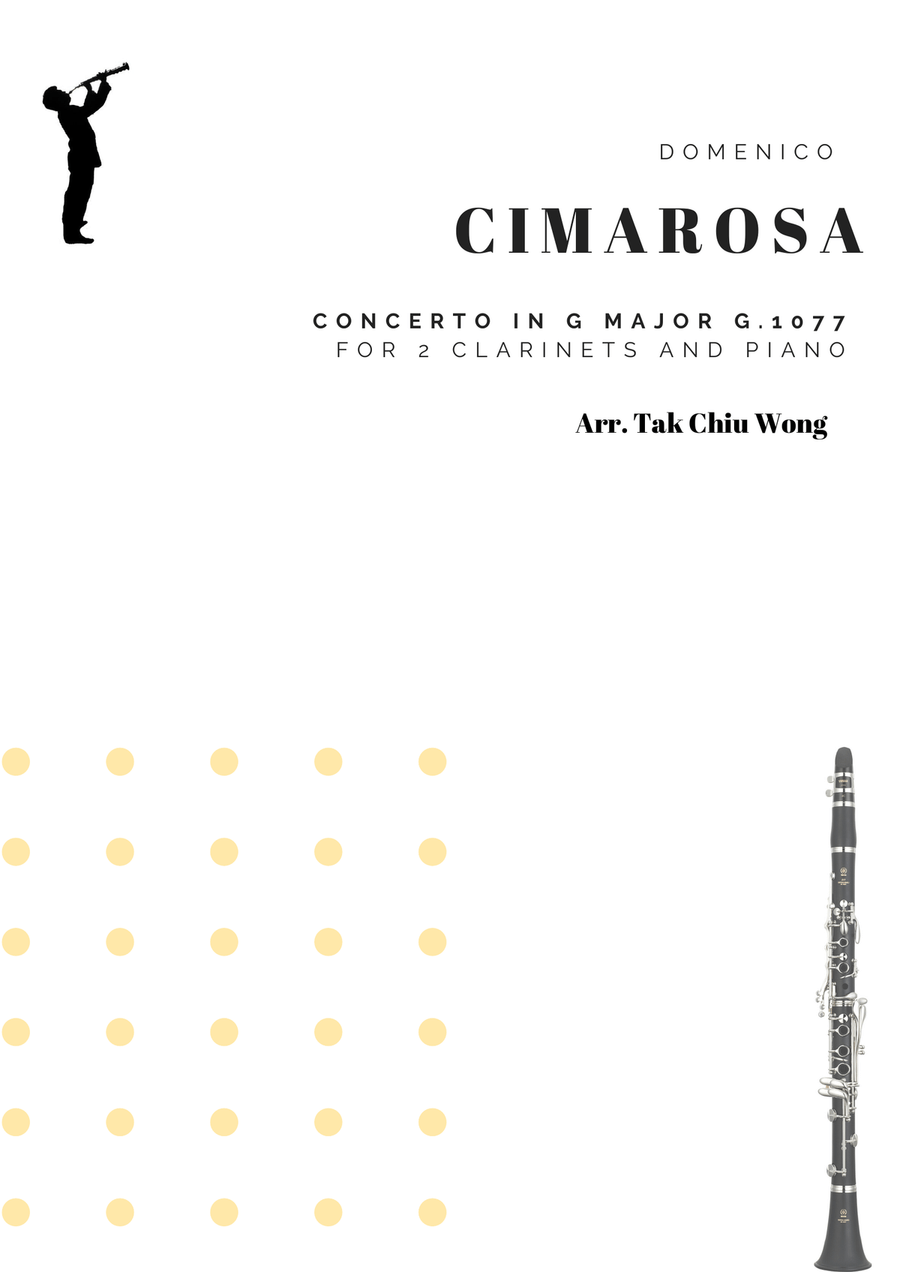 Concerto in G major G.1077 arranged for 2 clarinets and piano Clarinet Duet scores gallery preview page 1
