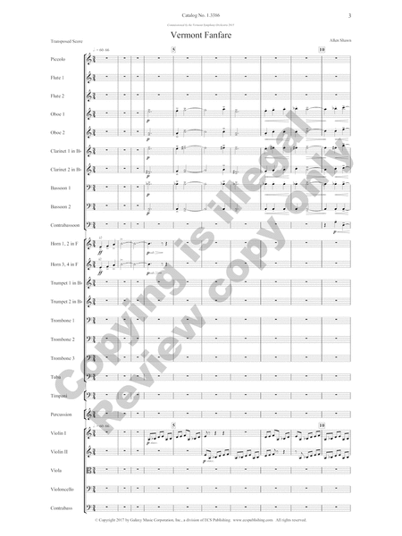 Vermont Fanfare (Score & Parts Set)